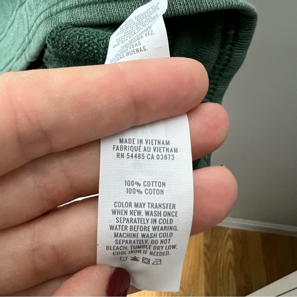Aerie American Eagle Oversized Hoodie Sweatshirt Henley Button Up Hood Green *S - Picture 4 of 15